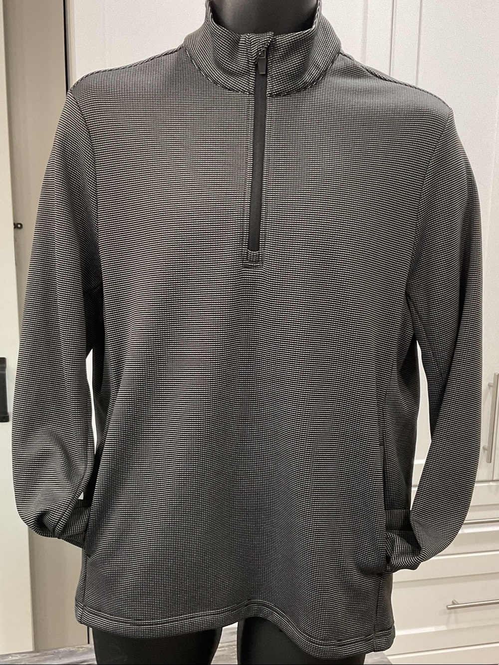 ⛳ Ben Hogan 1/4 Zip Golf Sweater – Men’s Size S | Black & Gray Feeder Stripe